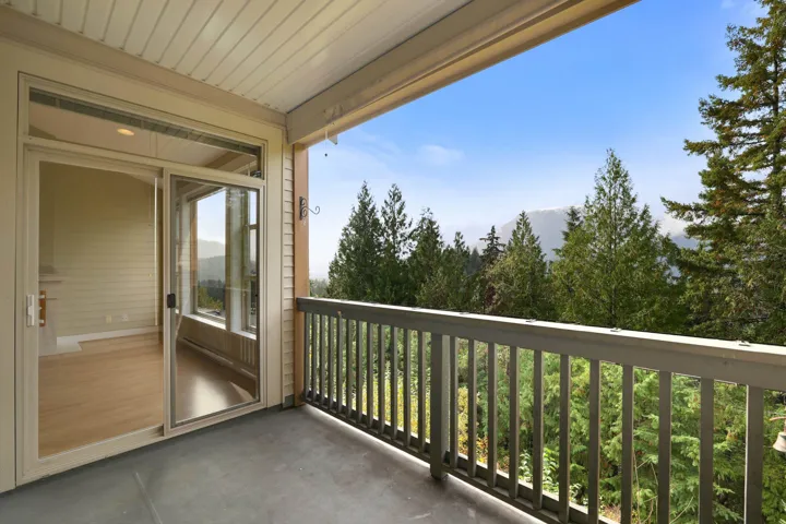 Balcony with a mountain view