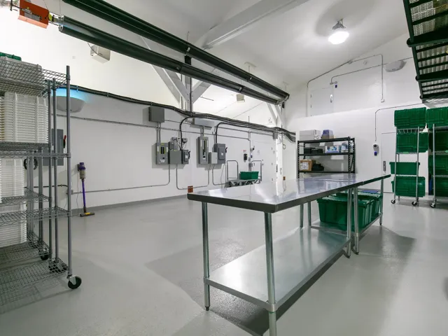 Kitchen featuring lofted ceiling and electric panel