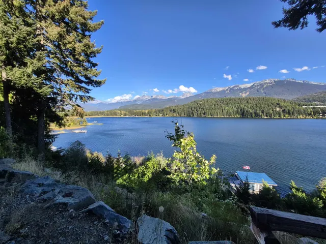Water view featuring a mountainous background and a heavily wooded area