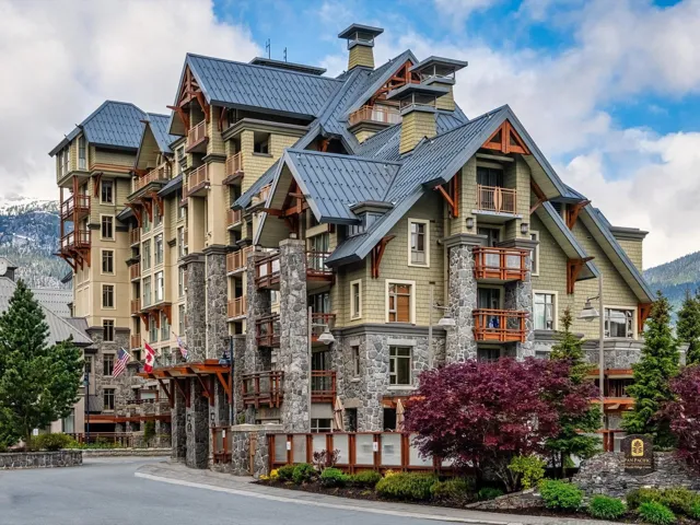 View of building exterior with a mountain view