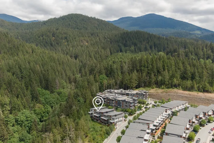 View of mountain backdrop featuring a forest