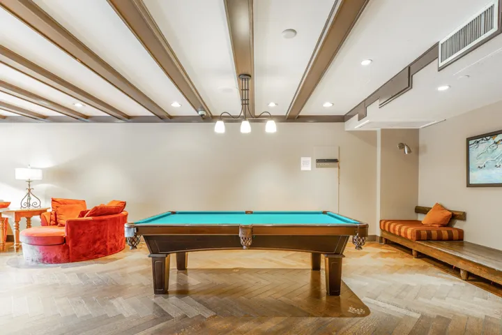 Rec room featuring pool table, recessed lighting, and baseboards
