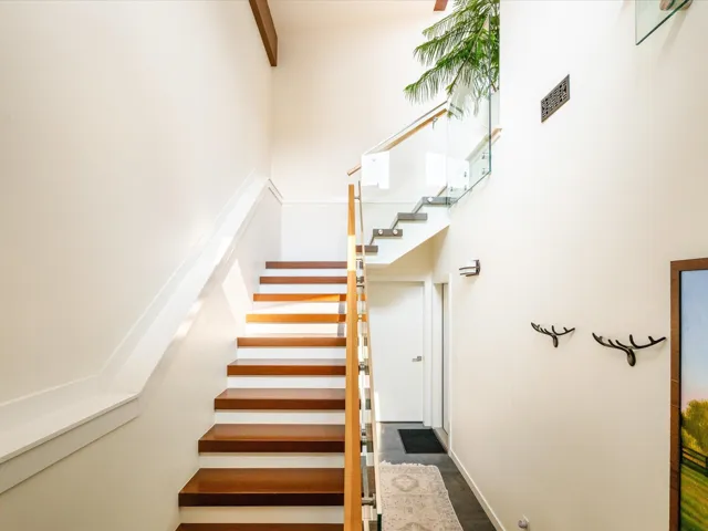 Stairs featuring baseboards