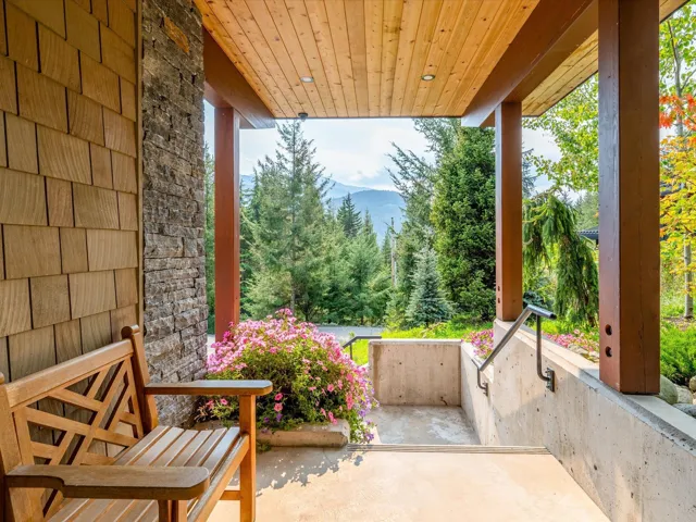 View of patio / terrace with a mountain view