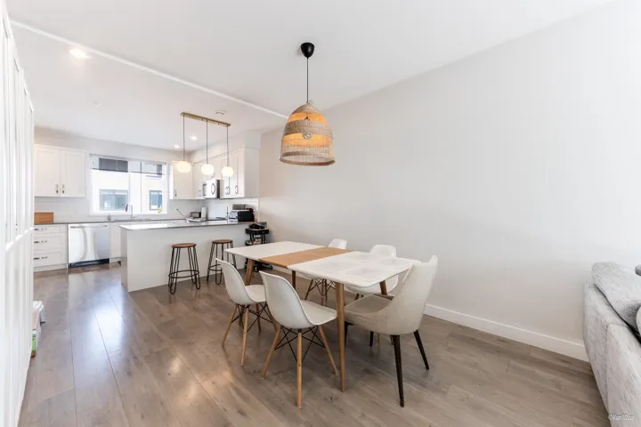 Dining area featuring light wood-type flooring