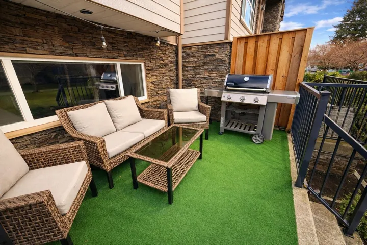 View of patio / terrace featuring area for grilling and outdoor furniture