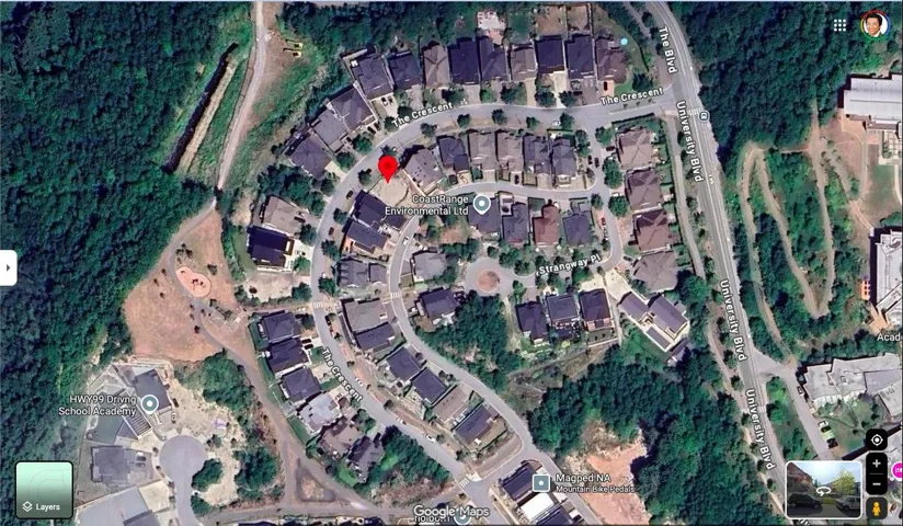 Aerial map of property and surrounding area