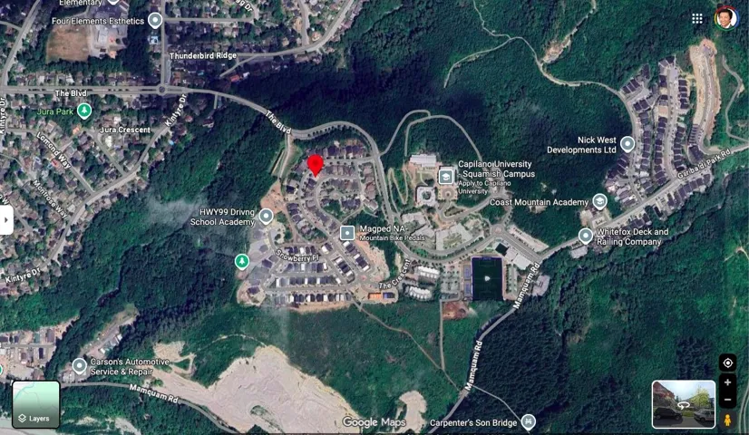 Aerial map of property and surrounding area