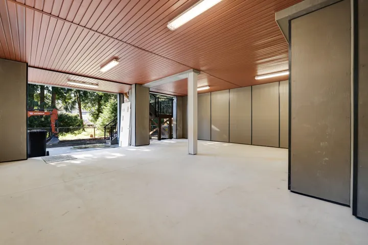 Basement with wooden ceiling