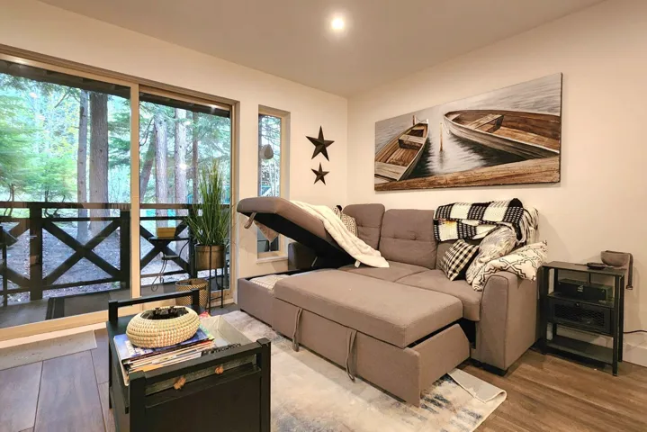 Living room with wood finished floors