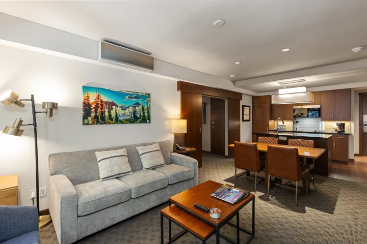 Living area featuring recessed lighting