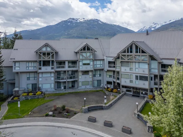 View of building exterior featuring a mountain view