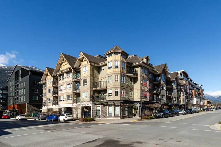 View of building exterior with a mountain view