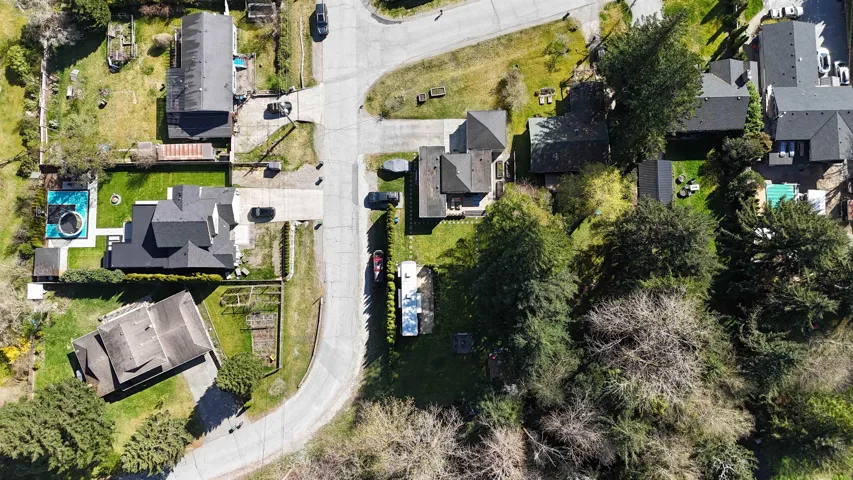 Aerial perspective of suburban area