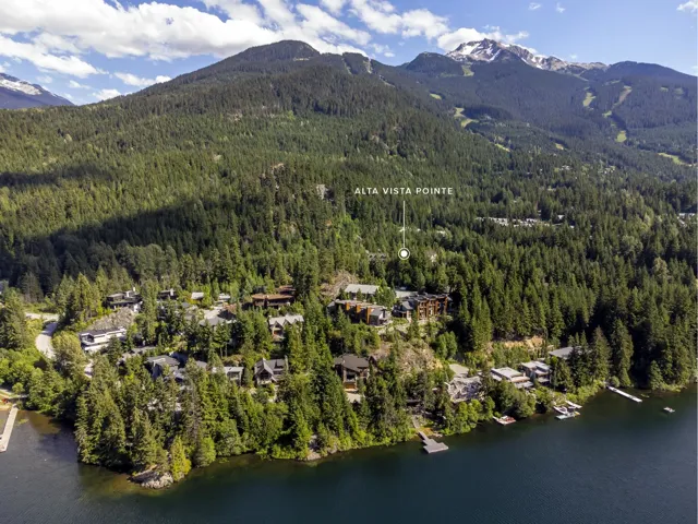 Birds eye view of property with a water and mountain view and a view of trees