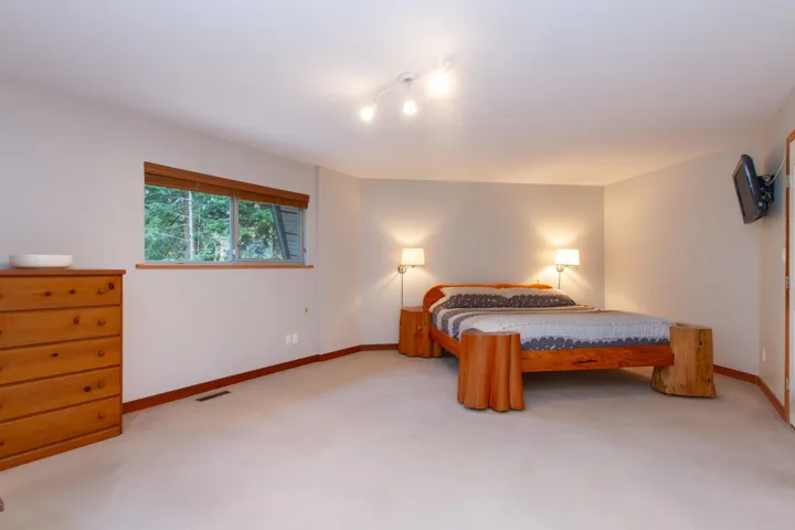 Carpeted bedroom featuring visible vents and baseboards