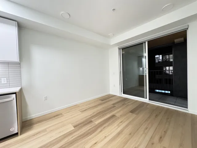 Empty room featuring light wood-style floors and baseboards