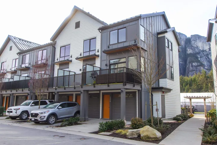 Exterior space with a garage