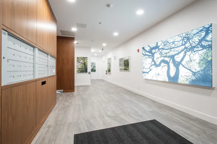 Building lobby featuring visible vents