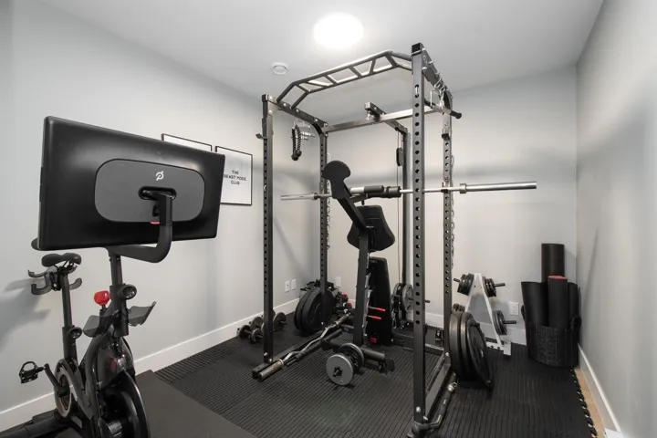 Workout room with baseboards