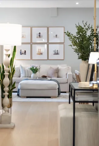 Living room featuring recessed lighting