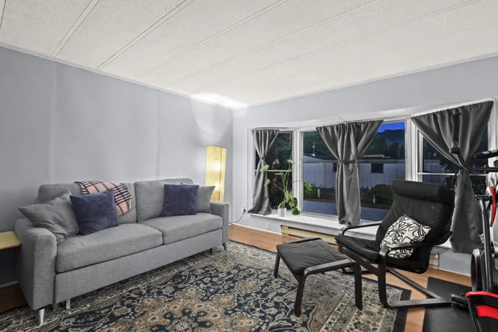 Living area featuring wood finished floors