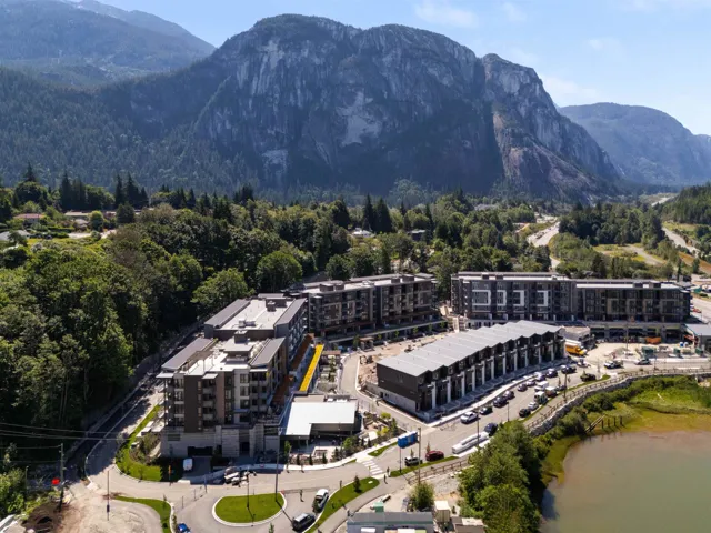 Aerial view of a mountainous background