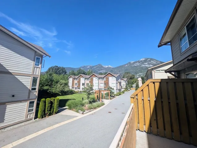 Balcony with a mountain view and a residential view