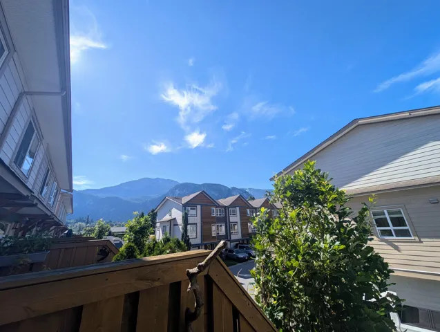 Balcony featuring a mountain view and a residential view
