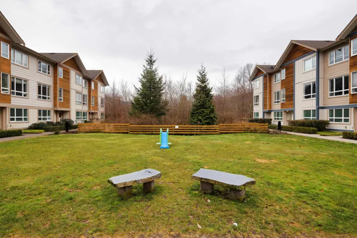 View of home's community featuring a residential view, a lawn, and fence