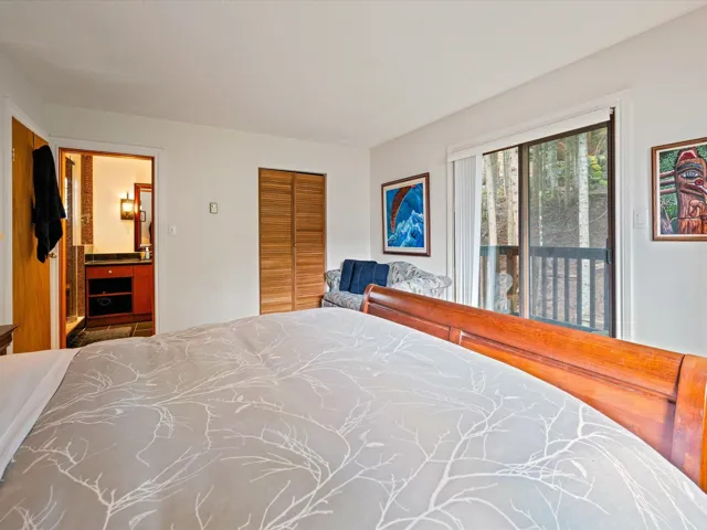 Bedroom featuring access to outside and a closet