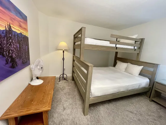 Bedroom with carpet flooring