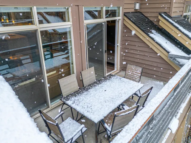 View of snow covered deck