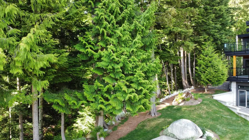 View of yard with a balcony and view of scattered trees