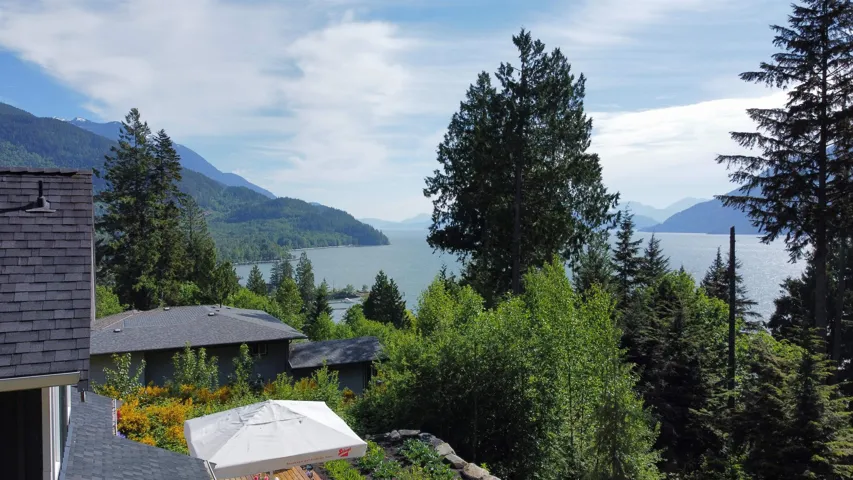 Mountain view with a nearby body of water