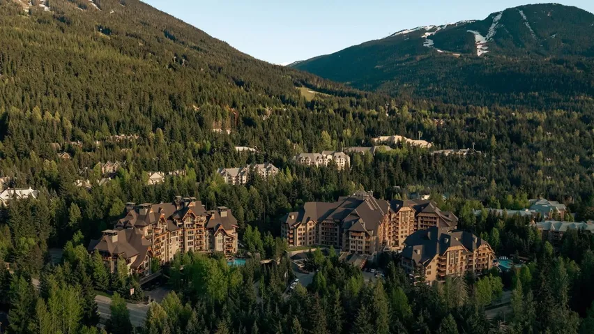 View of mountain backdrop featuring a heavily wooded area