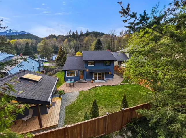 Rear view of house featuring a fenced backyard and a patio area