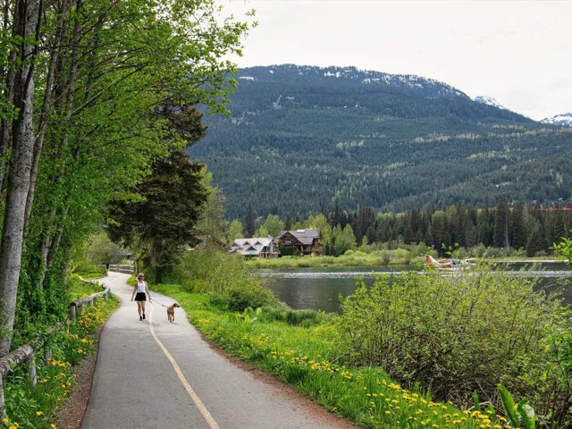 View of mountain backdrop with a nearby body of water