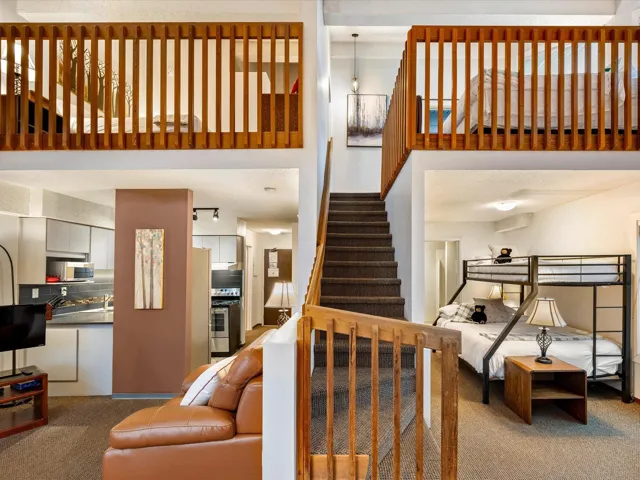 Stairs with carpet flooring