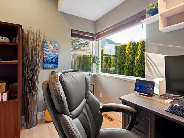 Office space with wood finished floors