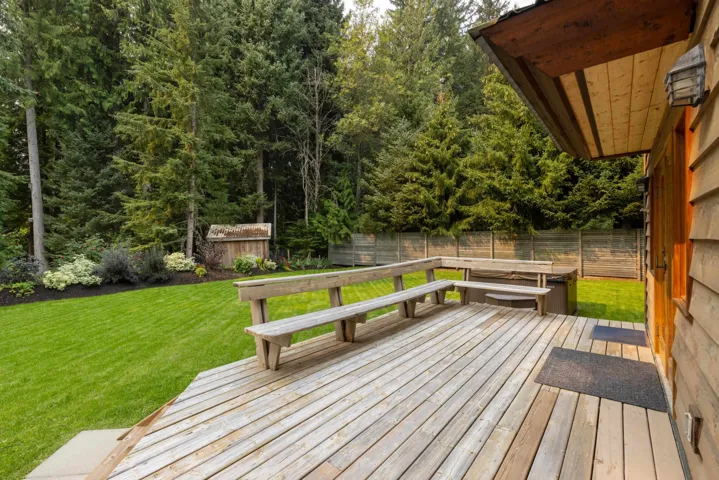 Deck featuring a fenced backyard