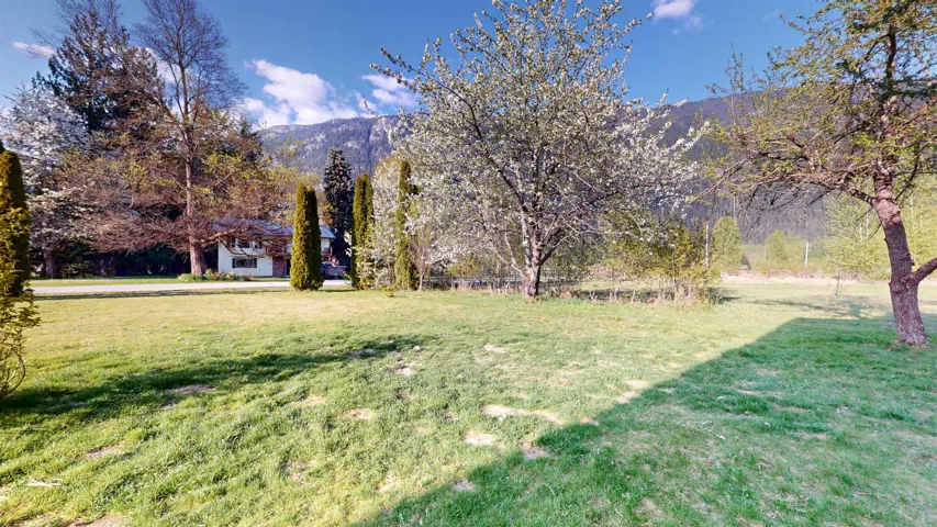 View of yard with a mountain view