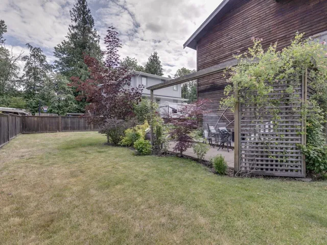View of fenced backyard