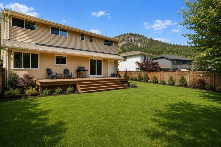 Rendering of the backyard with a smaller deck.