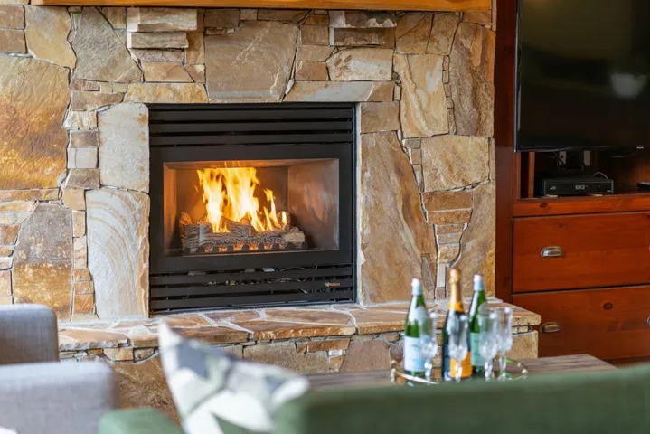 Detailed view of a fireplace