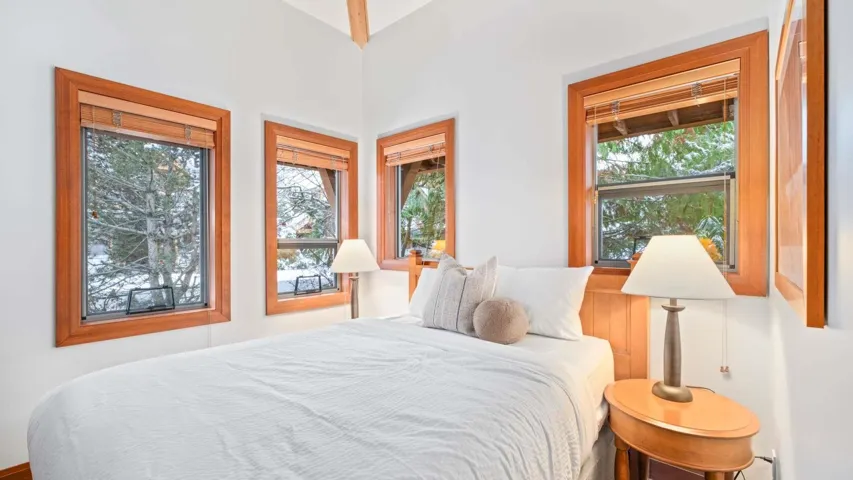 Ground level bedroom, very private from the main living area.
