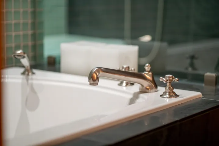 Bathroom view of a sink