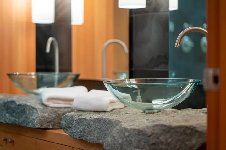 Bathroom view of a sink