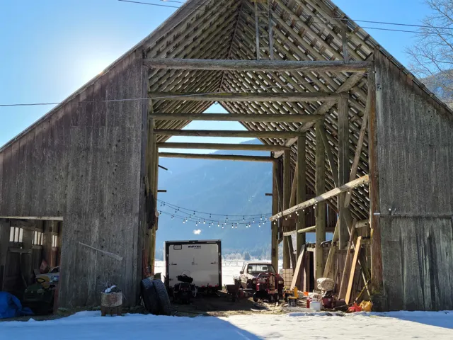 View of barn