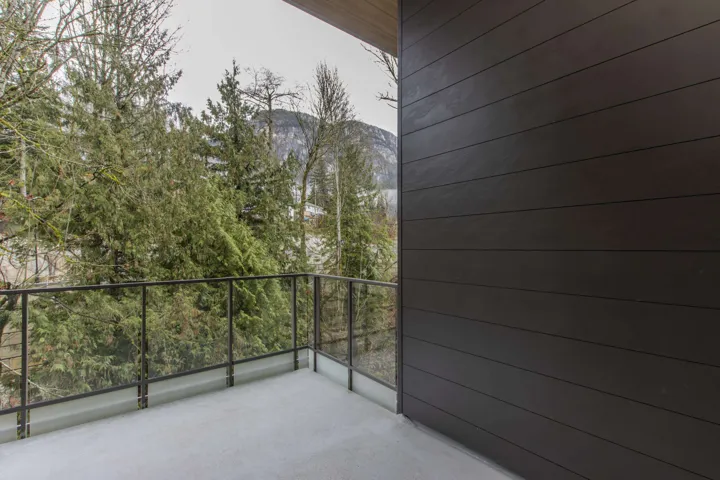 Balcony with a mountain view
